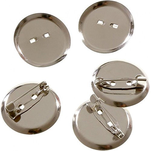 Brosche mit Sicherheitsnadel Flache aus Metall (10 Stück von Farbe Grau) Dimension: 24 cm