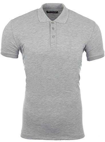 Reslad Poloshirt Herren Basic Slim Fit Kurzarm Pique Polo-Shirt RS-5090 Grau XL