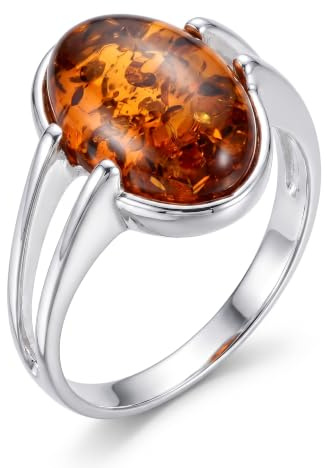 Holiday Gift Shops Sterling Silber und Baltic Honey Amber Ring Federica
