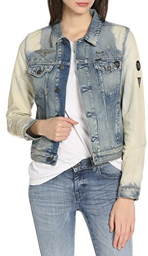 Diesel DE.Wild 0669U Giacca Damen Jeansjacke Nieten (S, Blau)