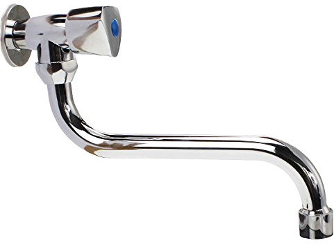 Sanixa GO700700 Kaltwasser Wand-Ventil | Messing verchromt | schwenkbarer Auslauf | Kaltwasserventil | Wandarmatur | Wasserhahn