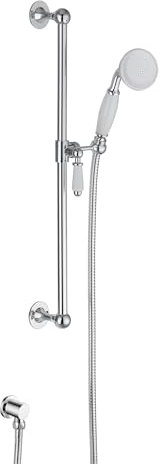 ENKI ES009 Traditional Shower Slider Riser Rail Kit Handheld Head Hose Chrome