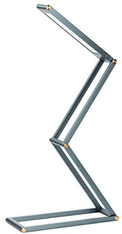 ELZO Lampada da Tavolo LED in Alluminio, Luce da Lettura Dimmerabile Lampada da Scrivania Portatile Pieghevole con Cavo USB Testa Girevole, Blu Grigio Scuro