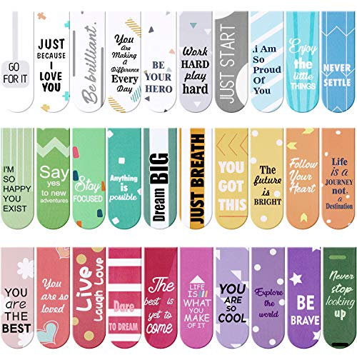 30 Stück inspirierende Zitate, magnetische Lesezeichen, ermutigende Lesezeichen, Magnet-Seitenmarkierungen, positive magnetische Seitenclips, Lesezeichen für Studenten, Lehrer, Schule, Zuhause