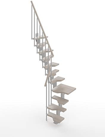 Mister Step Mini escalera para ahorrar espacio a la marinara (2 rampas en L, gris-pardo)