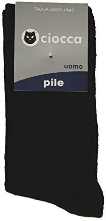 Ciocca Calza calzino alto lungo uomo calzini in caldo pile articolo 813 CALZINO PILE, BLU Blu, 40