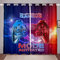 Tbrand Gaming Curtains Galaxy Nebula Blue Red Gradient Curtains for Bedroom Living Room Kids Boys Video Game Gamepad Windows Drapes Novelty Game Controller Room Decoration,W46*L54