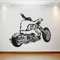 NSRJDSYT Motorradfahrer Wandtattoo Motorrad Cool Style Fenster Vinyl Aufkleber Jungen Schlafzimmer Mann Höhle Garage Inneneinrichtung Kunst 74x89cm