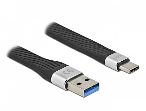 Delock USB 3.2 Gen 1 FPC Flachbandkabel USB Typ-A zu USB Type-C™ 14 cm PD 3 A
