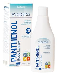 Panthenol Body Lotion – Feuchtigkeitspflege mit D-Panthenol, Urea & Vitamin E – beruhigt & regeneriert trockene, empfindliche Haut – schnell einziehend, ohne zu fetten – 250 ml