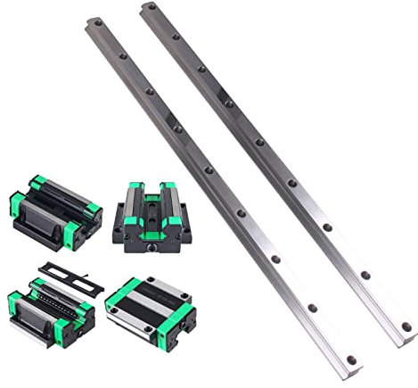 ONLISUM HGR20 Lot de 2 rails linéaires 1000 mm avec 4 blocs de coussin de roulement HGW20CC 20 mm pour imprimante 3D DIY et fraiseuses CNC