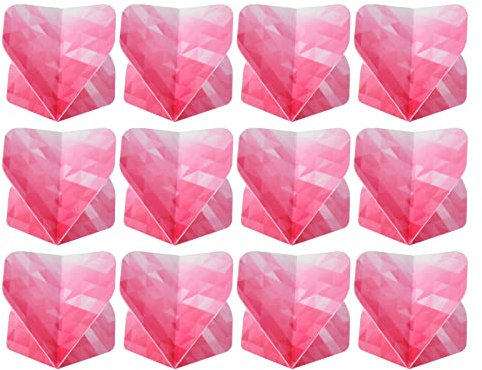 PATIKIL 12Pack Pfeilflüge PET Standard Pfeile Zubehör Ersatzteile für Weichspitze Stahl Spitze Geometric Stil Rosa Weiß