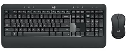 Logitech MK540 Advanced Wireless Keyboard and Mouse Combo for Windows, 2.4 GHz Unifying USB-Receiver, Multimedia Hotkeys, 3-Year Battery Life, for PC, Laptop