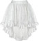 Rock Damen Tüllrock Elastische Taille Spitzen Unregelmäßig Unterrock Ballettrock Faltenrock Röcke Lack White Skirts for Women Weiß 2XL