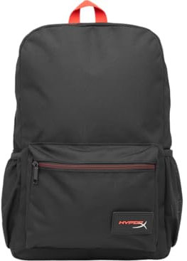 HyperX Delta Gaming Rucksack – Laptoprucksack 16 Zoll, wasserabweisend, leicht & reißfest, für Schule, Uni, Arbeit & Reisen, mit Trolley-Schlaufe, 600D Polyester, Schwarz