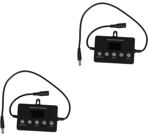Kisangel 2stücke Led Aquarium Controller Mit Zeitschaltuhr Dimmer Und Lcd-anzeige Einsetzbar Für Led Aquarienbeleuchtung Sonnenaufgangs Und Sonnenuntergangsmodus Energiesparend Und