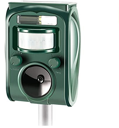 Famisym Cat Repellent Ultrasonic Fox Repeller Solar Battery Operated Animal Cat Deterrents Scarer for Gardens, Waterproof Outdoor with Ground