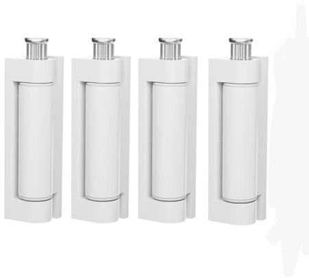 Eruceky 4 Juego de bisagras de fibra de vidrio para puerta y ventana, Cinta para puerta con bisagras, Bisagra de ventana de blanco para atornillar, Accesorios de ventana(Blanco)