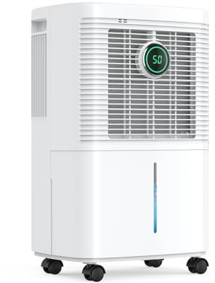 Innvitop Luftentfeuchter Elektrisch 12L/24h mit Digitaler Luftfeuchtigkeitsanzeige, 24H Timer, Kontinuierliche Entwässerung, Raumentfeuchter, Wäschetrocknung, Geeignet für den Wohnung/Keller