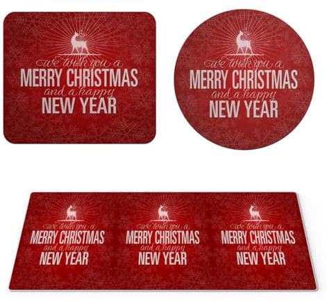 Nimvoya Lot de 3 grands tapis de souris de Noël Valorant Tapis de souris pour bureau personnalisé - 30 x 80 cm, 20 x 24 cm et diamètre 20 cm