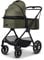 MOON CLICC Moss/Melange, with Tub and Sports Car Seat, up to 22 kg, Foldable with Sports Seat, Including Changing Bag, Footmuff, Rain Cover and Adapter, Collection 2025
