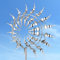 3D Metal Windmill, Outdoor Wind Spinners - Unique Wind Powered Kinetic Sculptures for Yard, Patio, Garden, Lawn Decoration - Height: 95cm/37.4inch (Silver)