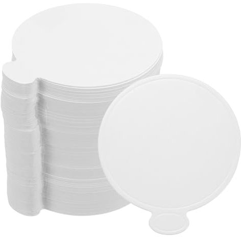 sourcing map 200pcs Mini Cake Boards, Mousse Cake Cardboards Round Cake Bases Plates Cupcake Dessert Displays Base Tray for Cupcakes, Pastries, Dessert Base - Grease Proof (White)