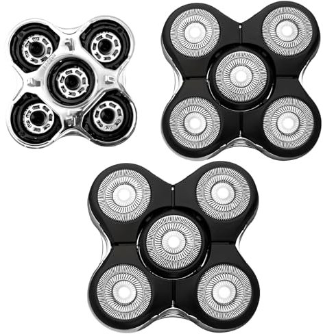 2 Stück Rasierer Ersatzköpfe Kompatibel mit Remington Balder Glatzenrasierer RX5/XR7000/XR1500, 5 Dual Track Scherköpfe, schwimmende Ersatzrasiererköpfe für Männer mit Glatze