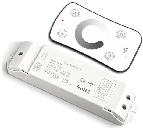IYNWBJTS LED-Dimmung M4-5A Fernbedienung M1 12-24V 3Ax3CH 5Ax4CH 3 4-Kanal-Empfänger 5050 3528 Monochrom-Streifen-Controller(M1 M4-5A)