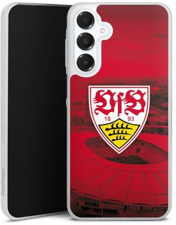 Slim Case kompatibel mit Samsung Galaxy A 16 5G Silikon Handyhülle transparent Hülle extra dünn VfB Stuttgart Stadion Offizielles Lizenzprodukt