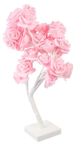 SHINEOFI Flower Table Lamp Pink Rose Decorative Lamp Easy Setup No Battery for Nightlight Room Lounge Bar Shop Cafe