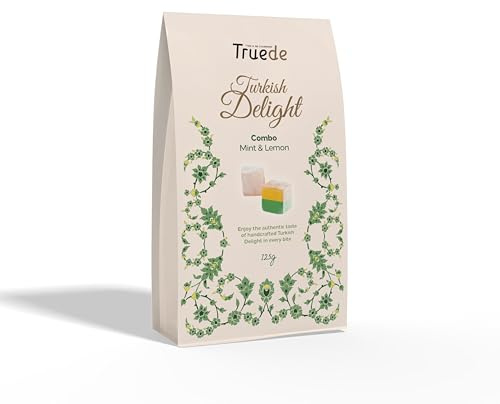 Truede Combo Mint & Lemon Delight (125g) - Hand-Made, Dusted Mint & Lemon Turkish Delight