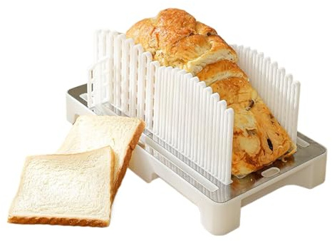 Coupe-pain - Coupe-pain avec plateau pour miettes, guide de coupe pour feuilles, largeur réglable, ustensiles compacts pour pâtisseries, sandwichs, bagels