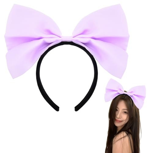 Grand Bandeau À Nœud Violet Pour Femmes Filles Accessoires De Cheveux Pour Anniversaire Noël Bandeau Avec Nœud Papillon Pour Femmes Filles Serre-Tête À Nœud Pour Noel Halloween Cosplay