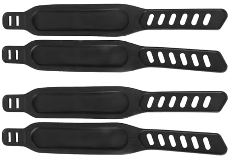 ROMISBABA 4 Stück Verstellbare Fußpedal Bindungsbänder aus Kunststoff rutschfeste Fahrradpedalriemen für Heimtrainer Dynamische Trainingspedale Schwarz