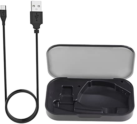 Portable Earphone Charging Case Black 450mah with USB Charging Cable Compatible with Headphones Foam Earpads Eartips Earpods Cushion Cup Earplug Case
