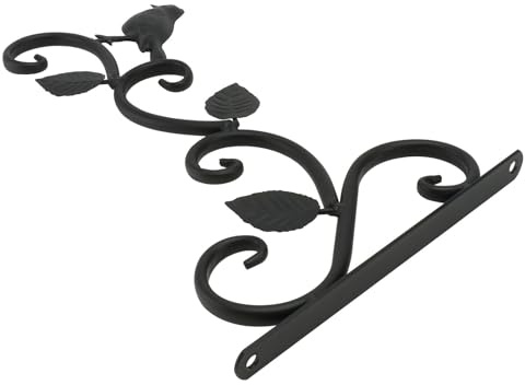 TOYANDONA Support Mural pour Pot de Fleurs Suspendu en Fer Forgé, Design Européen Fixation Incurvée, Adapté pour Décoration Murale Intérieure et Extérieure