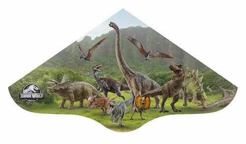 Günther Flugspiele 1280 - Einleiner-Drachen Jurassic World Escape, ca. 98 x 53 cm, Kinderdrachen aus robuster PE-Folie, für Kinder ab 4 Jahren, inkl. Griff und Drachenschnur