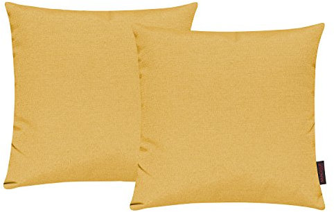 Fino Kissenhülle ca. 40 x 40 cm hochwertig & knitterarm Farbe 40 Gelb (2er Set)