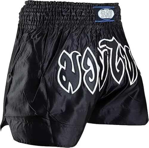 BAY Remy Thaiboxhose Schwarz kurz für Kinder und Erwachsene S