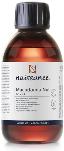 Naissance Huile Végétale de Macadamia (No. 234) - 225ml - Naturelle, Pressée à Froid - pour Visage, Cheveux, Massage, Peau