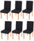 Mendler 6er-Set Esszimmerstuhl Stuhl Küchenstuhl Littau - Textil, schwarz, helle Beine