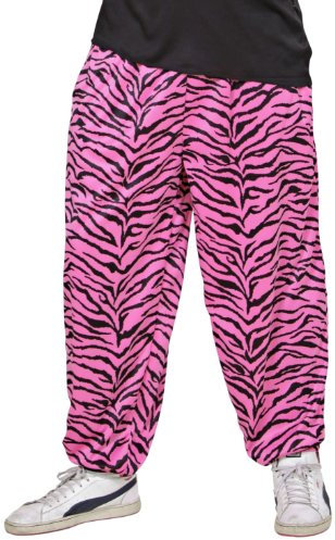 W WIDMANN MILANO Party Fashion - Pantalon années 80 avec Motif zèbre, Pantalon de Jogging, déguisements de Carnaval