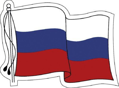 HSK Aufkleber Autoaufkleber Länderfahne wehend - Russia - Russland - 301345- Gr. ca. 80mm x 60mm