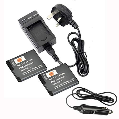 DSTE 2x DMW-BCL7 Rechargeable Li-ion Battery + Charger DC144U Compatible with Panasonic DMW-BCL7E, Lumix DMC-F5, DMC-FH10, DMC-FS50, DMC-SZ3, DMC-SZ9, DMC-XS1, DMC-XS3