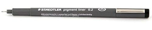 STAEDTLER Delineador con Pigmento 0.2mm Tinta Negra [Paquete de 2]
