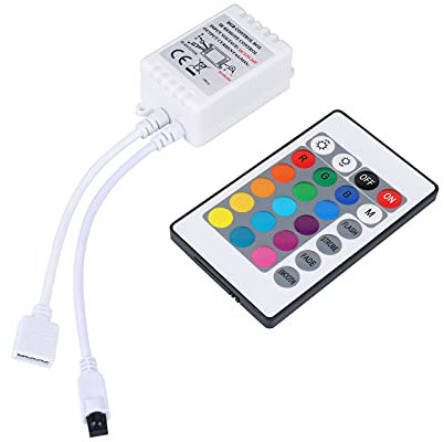 ALED LIGHT® 24 Touches Télécommande IR et Blanc IR Contrôleur Pour RGB LED Bande 3528 SMD Ruban Lumineuse