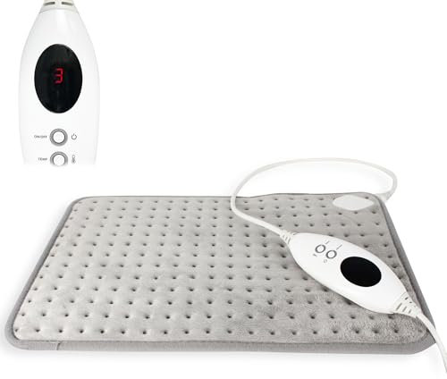 Fishtec Elektrisches Heizkissen aus Fleece-Mikrofaser - 100W - 6 Temperaturstufen - Automatische Abschaltung - Maschinenwaschbar - 30x40 cm - Ideal für Rücken, Nacken, Beine und Füße