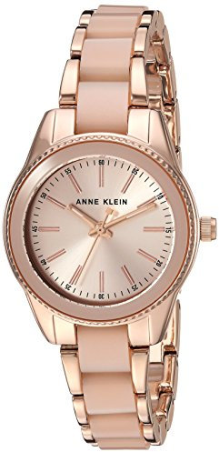 Anne Klein - Orologio da donna con cinturino a bracciale in resina, Oro Rosa