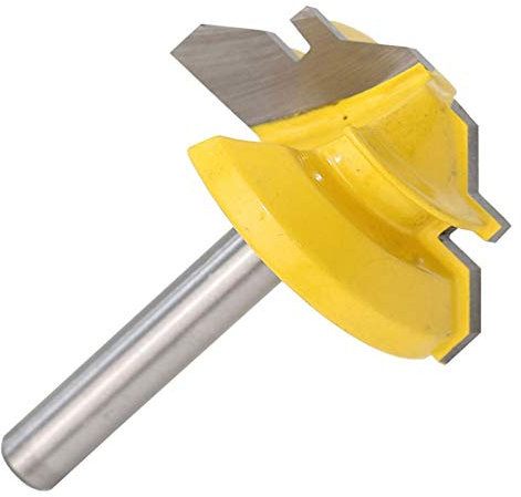 Schloss Mitre 45 Grad Joint Router Bit 2Klinge Durchmesser 1/2 Kohlenstoffstahl Schaft Holzbearbeitung Fräser Werkzeug